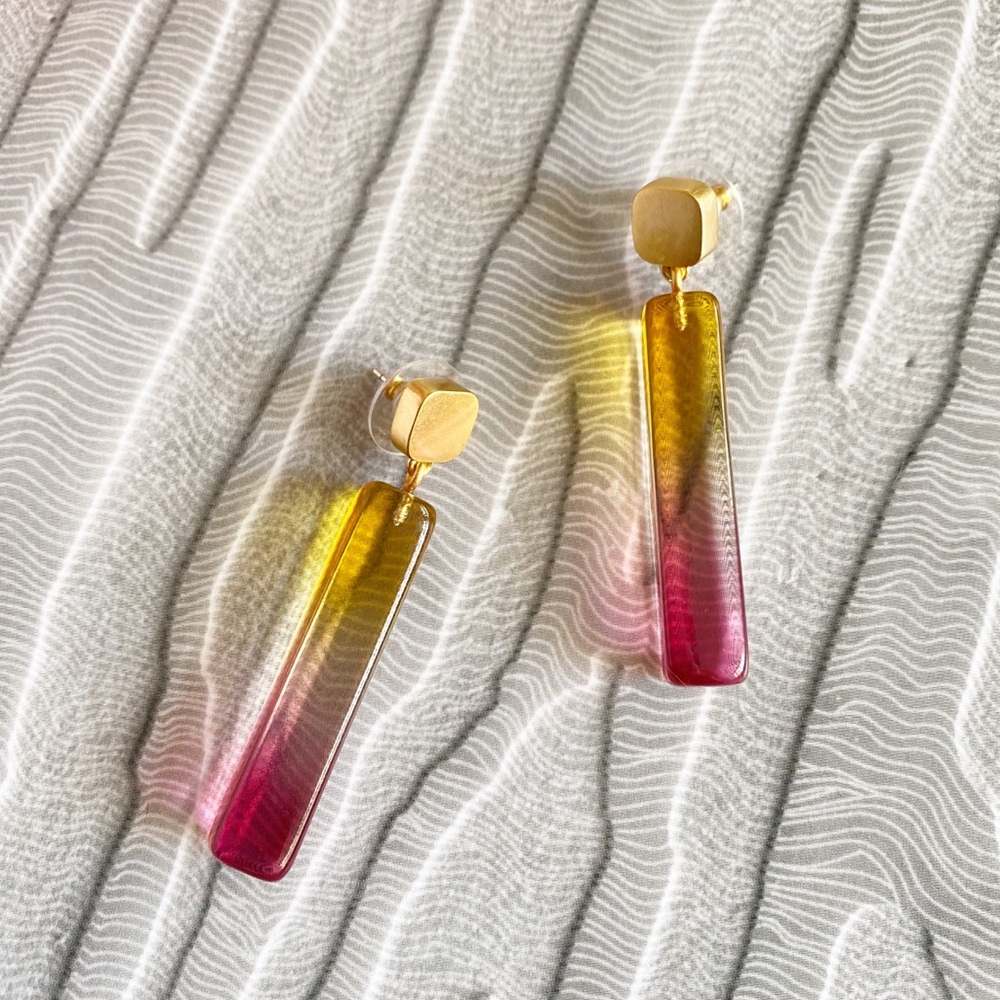 sale | madewell | ombré resin linear drop earrings